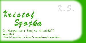 kristof szojka business card